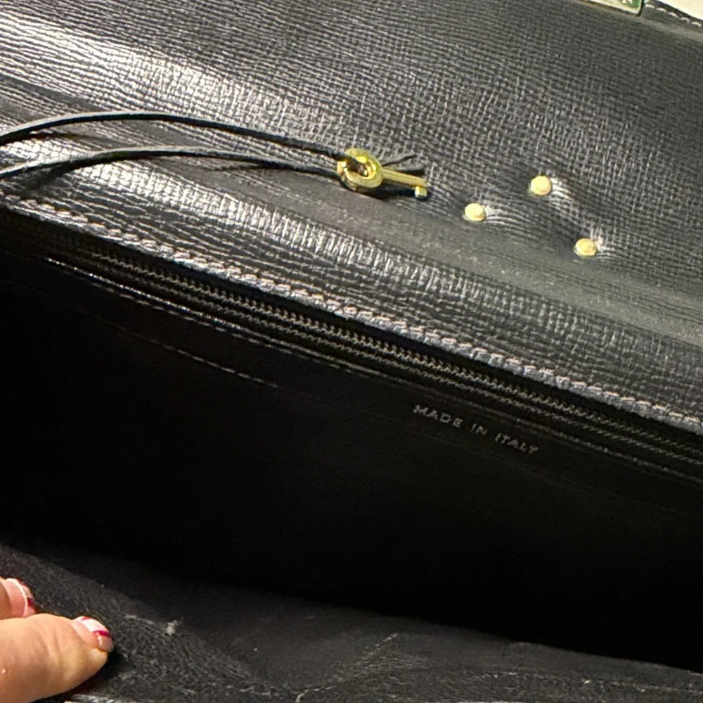 YSL Black Leather Briefcase